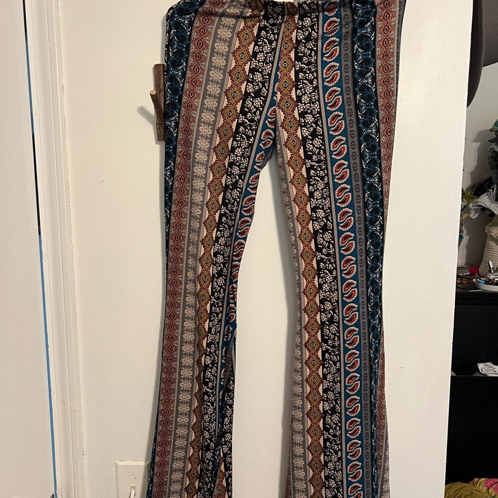 White Birch Paisley and Floral Patterned Pants